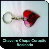 Chaveiro Chapa Coração Resinado