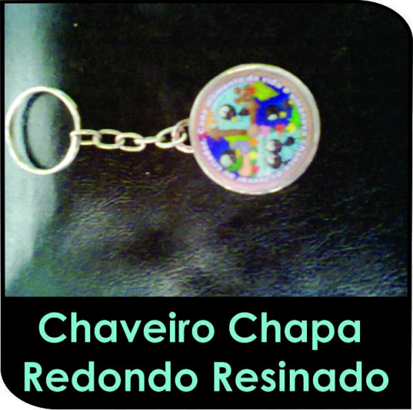 Chaveiro Chapa Redondo Resinado