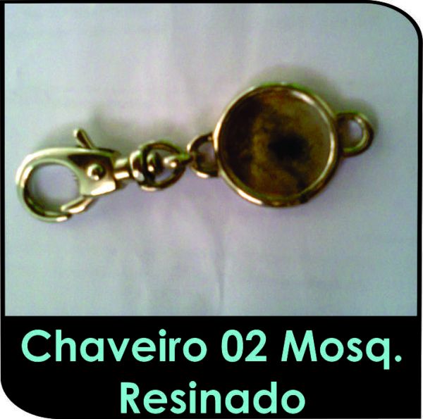 Chaveiro 02 com Mosquetão Resinado 2 lados