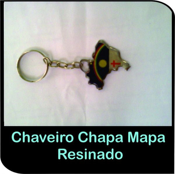 Chaveiro Chapa Mapa Resinado